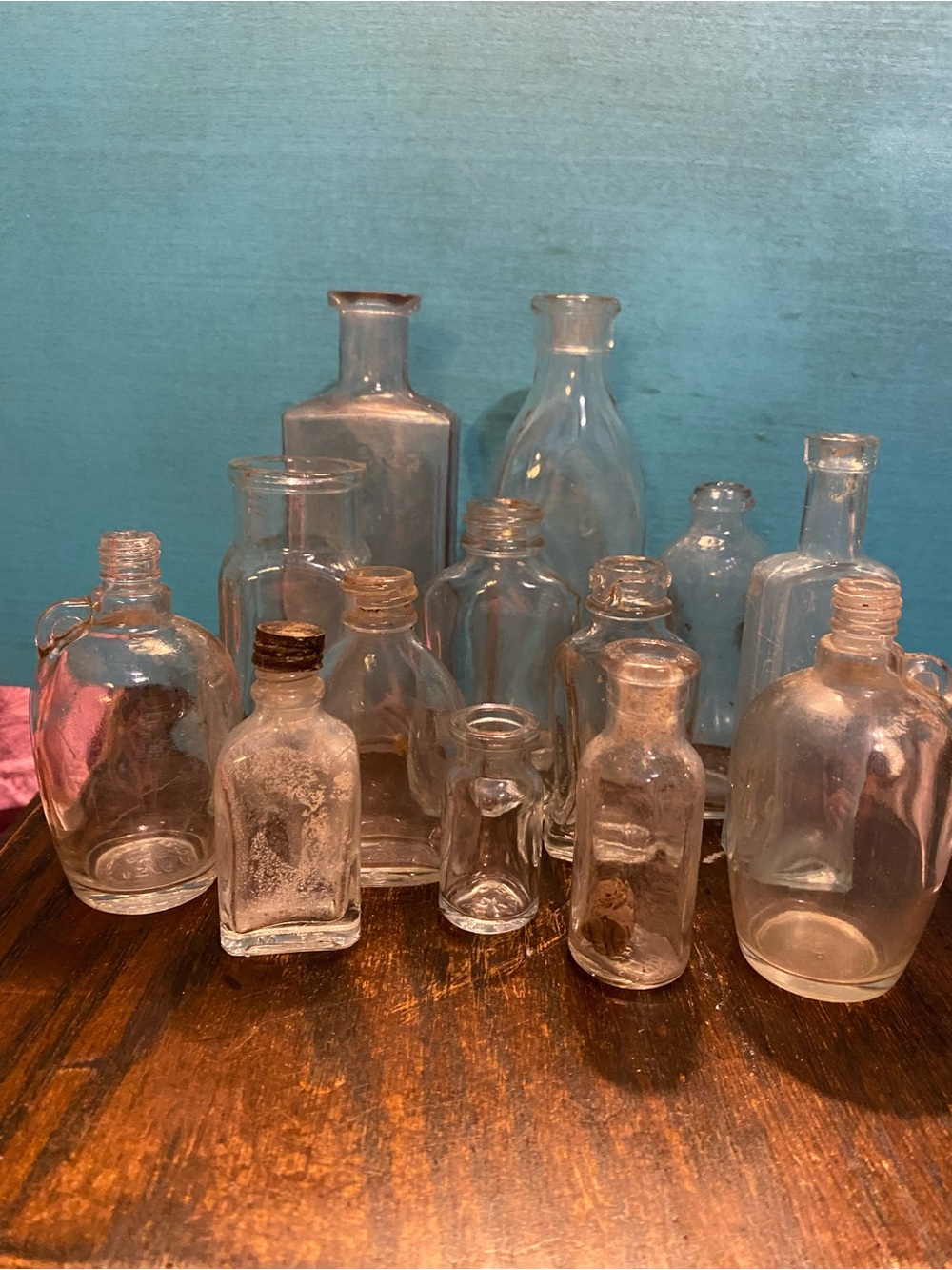 Vintage Clear Glass Bottle Collection